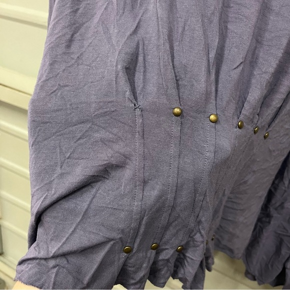 Soft Surrounding Purple Draped Open Front Stud Cardigan LARGE - Picture 5 of 6